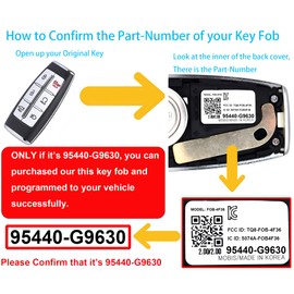 Smart Key for Hyundai Genesis G70 2022-2023, Alliskeys 6-Buttons Proximity Key Fob Replacement for Hyundai Genesis G70 2022 2023 TQ8-FOB-4F36 95440-G9630