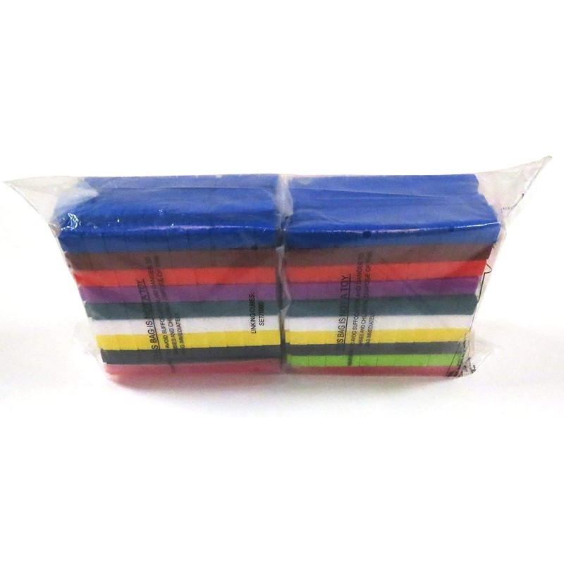 hand2mind Interlocking UniLink Math Linking Cubes, Plastic Cubes, Color Sorting,