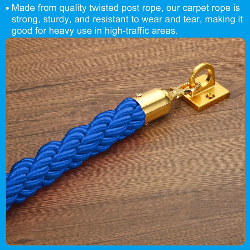 PATIKIL Stanchion Rope, 1.8m/5.9Ft Barrier Rope Twisted Post Ropes for