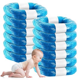 Pack of 12 Refill Film for Nappy Pails: Nappy Bin Refill Cassettes, 4.5 m Refill Film Nappy Bin, Up to 320 Nappies, Refill Foil Rings Refill Bag Compatible with Octagonal Nappy Bin (Blue)