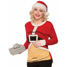 Forum Fat Santa Ugly Christmas Sweater, red, Large