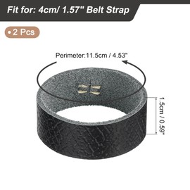 sourcing map 2 Pcs Leather Belt Loop Keeper for 1.26 Inch Wide Belt, Belt Strap Ring, Belt Band Replacement Strap Holder Belt Accessories for Ratchet Belts Dress Belts, Black, 3.74x0.39inch