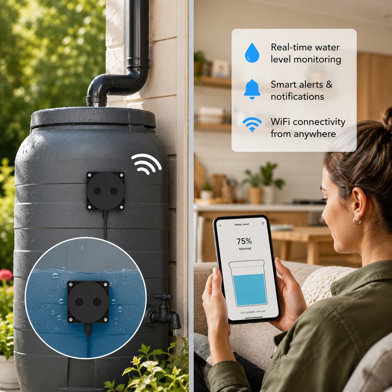 WiFi Ultrasonic Water Level Sensor for Tanks – Tuya Smart