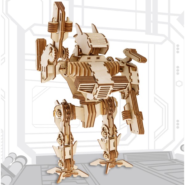 qollorette Model Building 3D Wooden Puzzle for Adults, Children, Robot