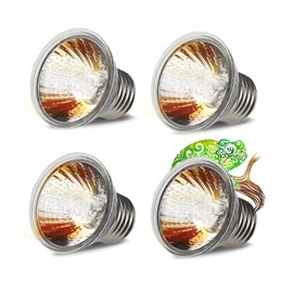 UVA UVB Reptile Light Bulbs 4 Pack 75W,Basking Light Heat Lamp for Reptiles and Amphibian Terrariums Tank Cage for Turtle,Bearded Dragon,Chicken.Works with Various Lamp Fixtures Come with UV Test Card