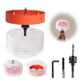 VUAOHIY 6 1/4 Inch Hole Saw for Recessed Lights Can Lights, Hole Cutter with Dust Bowl, Hole Saw Dust Catcher with Bi-Metal Wood Drywall Hole