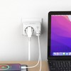 JSVER USB Steckdose 4000W mit 2 USB Anschluss,Steckdosenadapter USB Adapter