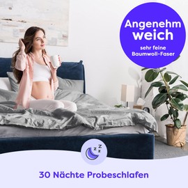 Wolkenfeld Pillowcase, 80 x 80 cm Light Grey Cotton Soft and Breathable Pillow Case, Cushion Cover with Concealed Zip