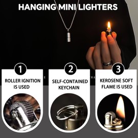 PODIYCOTZ Kerosene Soft Flame Lighter, Cool Vintage Lighter for Men, Windproof Unique Gift for Men Outdoor Candle BBQ Collection Camping (No Butane Fuel) (#05)