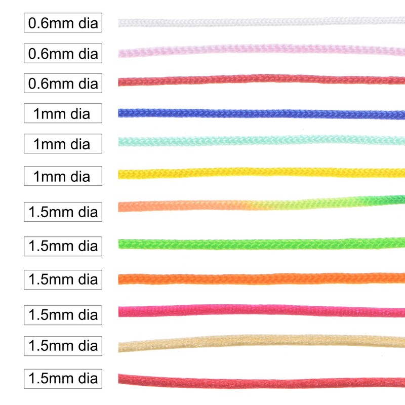 QUARKZMAN 1 mm Nylon String Cord 109 Yards Nylon Satin