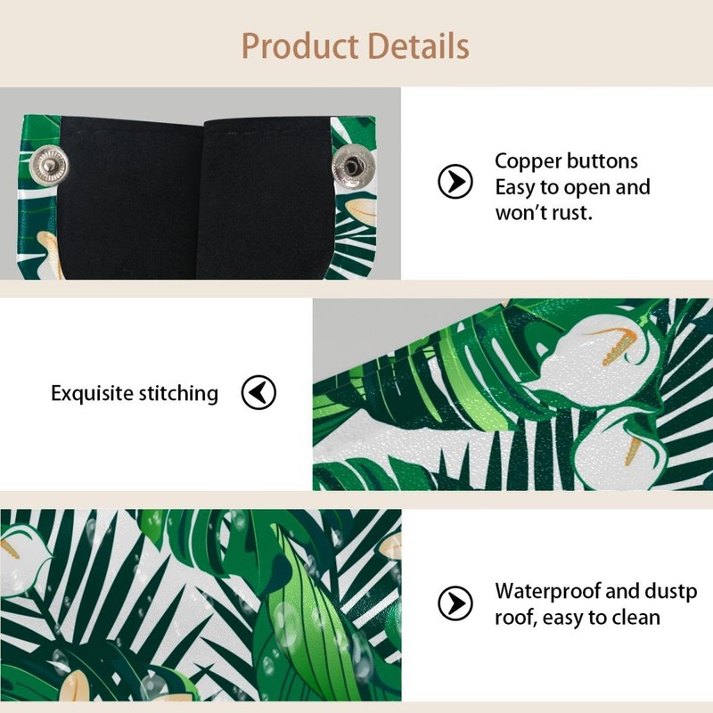 2 Pack Tissue Box Cover Holder, Palm Tree Leaves Rectangle