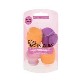 Real Techniques Miracle Complexion Assorted Beauty Sponges Makeup Blender, For Blending & Sculpting, Full Coverage, Professional Makeup Tool, Cruelty Free, Vegan, Latex Free, 6 Piece Sponge Set