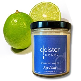 Cloister Honey Whipped Honey - Key Lime (9 oz) | Hand Crafted | Raw Artisan Honey | 100% Pure, Raw & Unfiltered | All Natural | Made in USA |