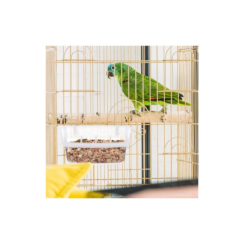 2 comederos de plástico para Loros, Transparentes para Colgar, para