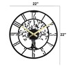 Large Tree of Life Wall Clock, Metal Large Modern Wall