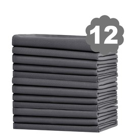XWZO Cloth Napkins 12 Pack 18x18 inches, Washable and Reusable Table Napkins Ideal for Wedding, Party, Hotel, Events and Home Use, Grey