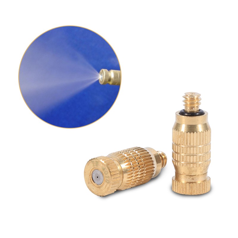 10Pcs Threaded Brass Fog Mist Nozzles Misting Fogging Spray Sprinkler