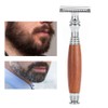 Classic Style Wooden Handle Double Blade Manual Razor for Man's