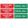 Diesel Only & Gasoline Only Stickers, 6 Pack Fuel Storage