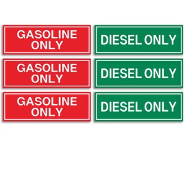 Diesel Only & Gasoline Only Stickers, 6 Pack Fuel Storage Stickers/Fuel Can Marker Weatherproof Decal for Your Truck, Tractor, Fuel Canister - 6" x 2"