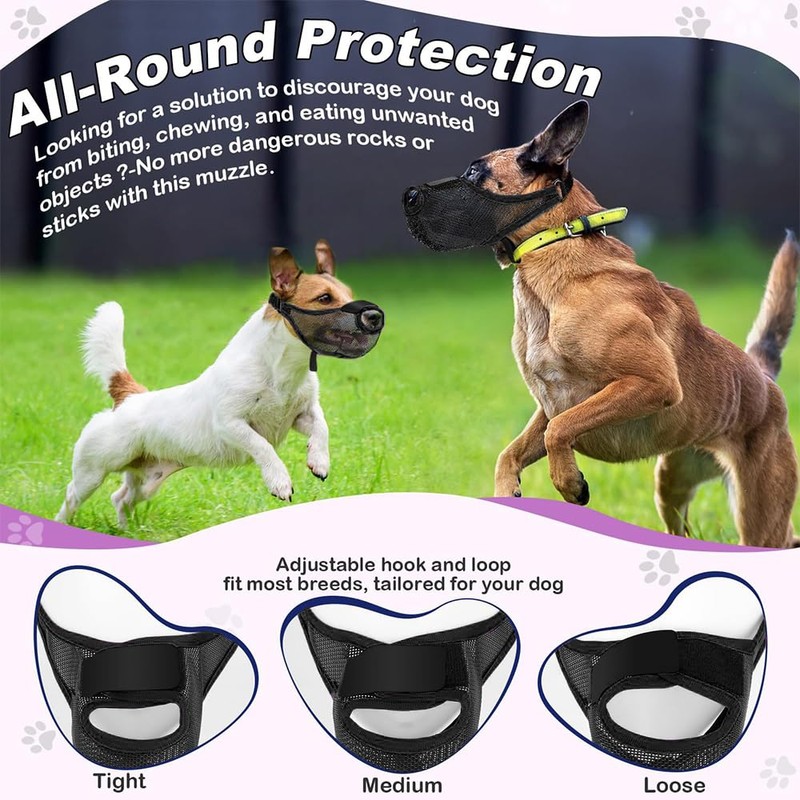 TOEECY Muzzle for Dogs, Dog Muzzle with Adjustable Loop, Breathable,