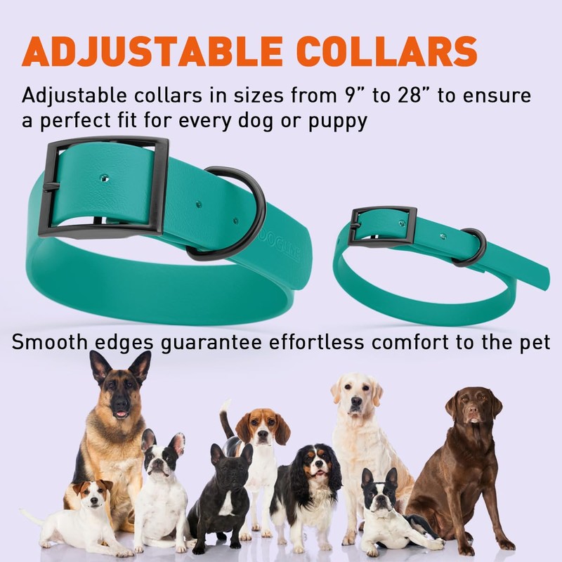 Dogline Biothane Waterproof Dog Collar Strong Coated Nylon Webbing with