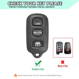FT FUNTOR 2 Pcs for Toyota Key Fob Cover,Compatible with Toyota 4Runner Camry Corolla Matrix Sequoia Avalon Silicone Key Cover with 3 Buttons (Black+Blue)