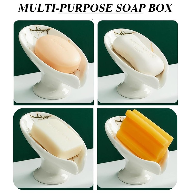 UBRAVE Soap Dish Holder, Soap Dish Ceramic for Shower, Self