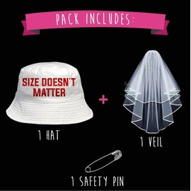 Sterling James Co. Stag Do Party Bucket Hat with Bridal Veil for Groom - Bachelor Party Decorations, Favors & Supplies White