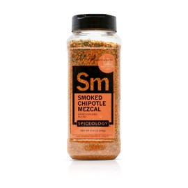 Spiceology & Derek Wolf - Smoked Chipotle Mezcal BBQ Rub - Spirit-Infused Barbeque Rubs, Spices and Seasonings - Use On: Seafood, Chicken, Pork, Vegetables, and Cocktails - 21.8 oz