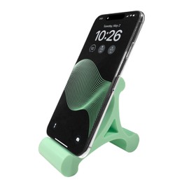 Mica Design Company Skalene Phone Stand - 100% Silicone Rubber, Adjustable Phone Holder, Prop, Rest - Desk, Office, Home, Kitchen Accessory (Mint Green)