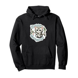 funny retro kitty cat HANG ON FRIDAYS COMING office humor Pullover Hoodie