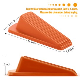 Crosize Door Stoppers for Floor Rubber Door Stop Wedge, Door Gaps and Prevent The Lock-Outs,Floor Sturdy Stackable Door Stop for Carpet Heavy Duty Door (3 Pack, Orange)