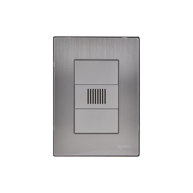 iGoto INOX1023 Placa con Timbre Zumbador Plata