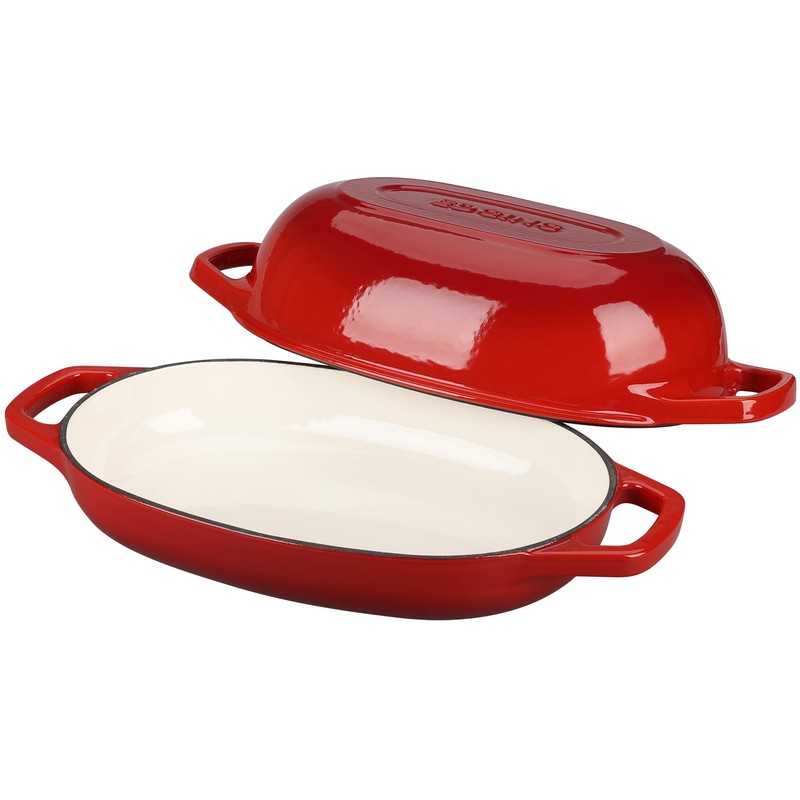 EDGING CASTING Enameled Cast Iron Oval Dutch Oven Pot with