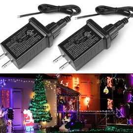 2Pack DC 12V 12W 1A Class 2 Power Supply, IP44 Waterproof Low Voltage LED Transformer, Replacement Yard Inflatable Adapter Driver with US Plug,UL Listed,for Christmas Light,Inflatables