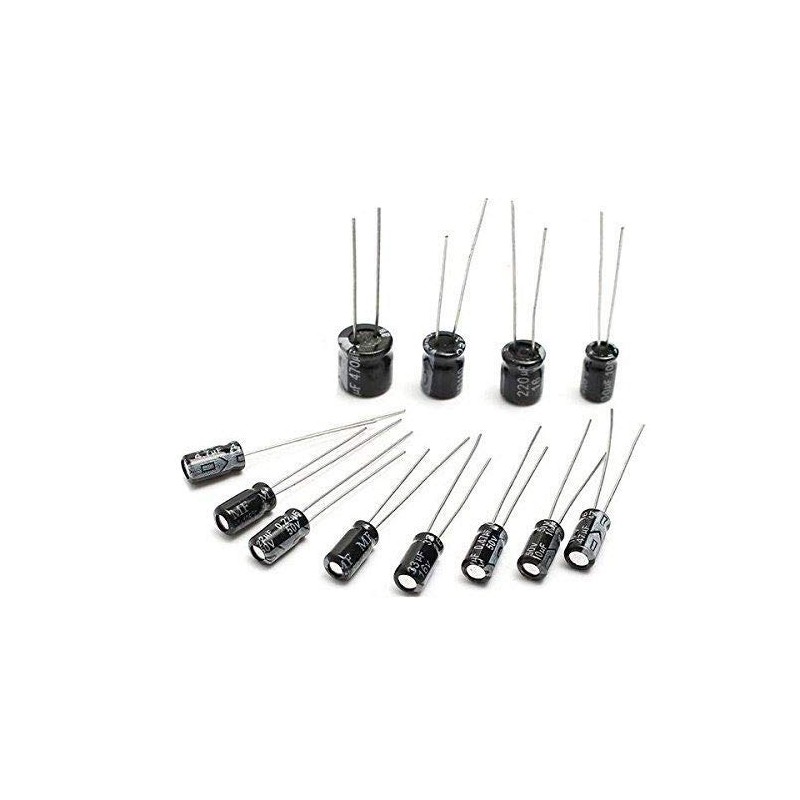 KKHMF 120 PCS Electronic Parts Bag 0.22uf-470uf Electrolytic Capacitors 12
