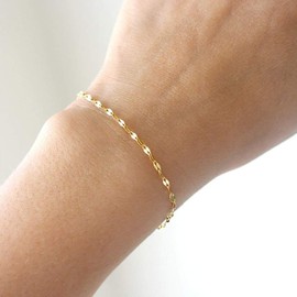 Dainty Gold Lace Chain Bracelet,Simple Delicate Stacking Lace Chain Bracelets for Women