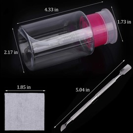 960 toallitas para uñas sin pelusa, almohadillas de algodón para remojar esmalte de uñas de gel acrílico con dispensador de botella bomba y 1 empujador de cutículas Tbestmax