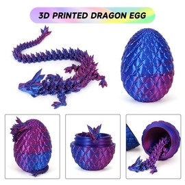 Small Dragon Eggs With Dragon Inside [Office Decoration] - 3D Printed Surprise Funny Gifts， Executive Desk  Bauble, Office Room Décor easter decor - Color: Laser Purple