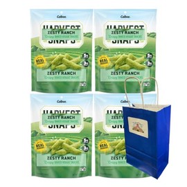 Big Top Deals USA Blue Paper Bag with Harvest Snaps Veggie Chips Zesty Ranch (3oz Bags) – 4-Pack Custom Bundle