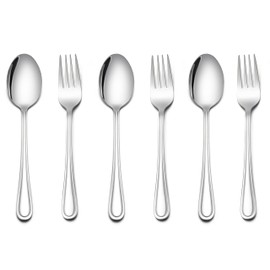 LIANYU Juego de cubiertos para niños, 3 cucharas para niños, 3 tenedores para niños, juego de cubiertos de acero inoxidable, acabado espejo, apto para lavavajillas