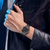 JewelryWe Mens Analog Quartz Watches: Business Waterproof Luminous Date Calendar