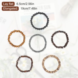 Telooco Wooden Mens Beaded Bracelets Adjustable Gothic Bracelet Elasticity Mens Bracelet Multi-Layer Detachable Beaded Bracelets for Men