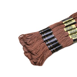 UMC STAG Pack of 12 Premium Embroidery Thread | 100% Egyptian Cotton Premium Skeins | Cross Stitch Embroidery Floss | Oeko TEX Certified Stranded Cotton | Ideal for Arts & Crafts (Medium Brown 358)