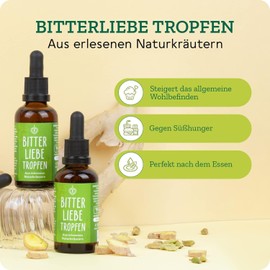 BitterLiebe Bitter Drops - Bitter Substances Made from High-Quality Bitter Herbs - Drops with Practical Pipette Closure - Inspired by Hildegard von Bingen - 50 ml