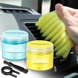 2Pack Cleaning Gel Universal Dust Cleaner for  Vent Keyboard Cleaning Detailing Slime Putty Cleaning Kit  Accessories, Gifts for Adults Men Women  Teens - Colour: Blue+yellow