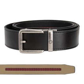 Nexbelt Rogue EDC Ratchet Belt 1.5" - Concealed Carry Leather Belt with Nylon Sweat-Resistant Backing, Distressed Nickel Buckle – Stylish, Discreet CCW Gun Belt - Black