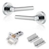 XFORT Polished Chome Liberty Lever On Rose Latch Pack, Complete