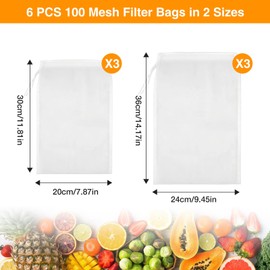 Annickee 6 Pcs Cheese Cloths for Straining, Reusable Cheesecloth Drawstring Bags, 20 x 30 cm und 24 x 36 cm Muslin Cloths for Cooking, Straining Bag, for Juice, Wine, Homebrew, Almond, Nut Milk, Soy